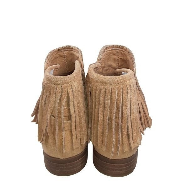 American Eagle Outfitters Tan Suede Booties with Fringe Size 8.5 Great Condition - Picture 3 of 10